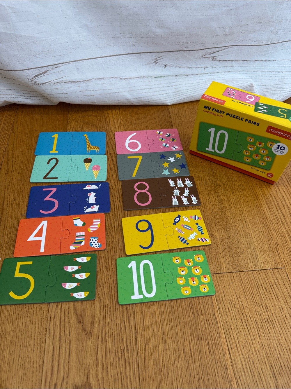 Mudpuppy Number Puzzle Pairs - Colorful 1-10 Learning Set - My First Numbers